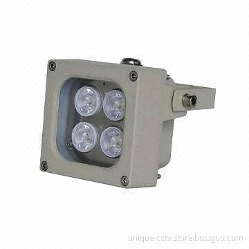 IR Illuminator with 4pcs 2W Dot-matrix IR LED, Low Light Decay and Long Service Lifespan